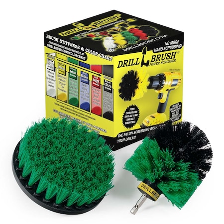 Drill Brush Power Scrubber By Useful Products 5 in W 5 in L Brush, Green G-S-5O-QC-DB